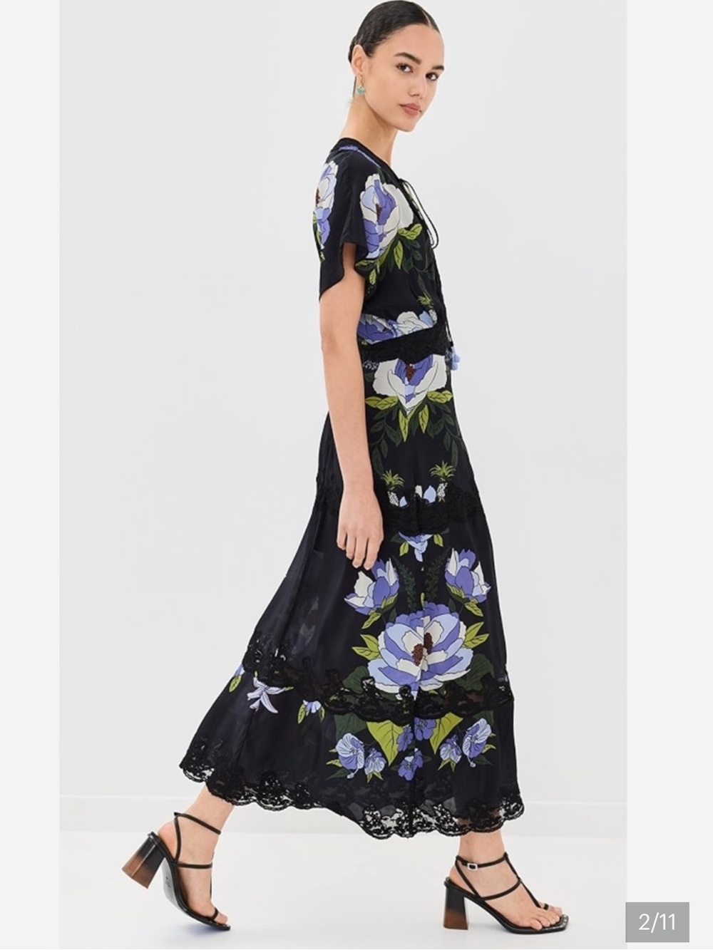 FARM Rio Soft Garden Floral Lace Maxi Slip Dress - Picture 2 of 13